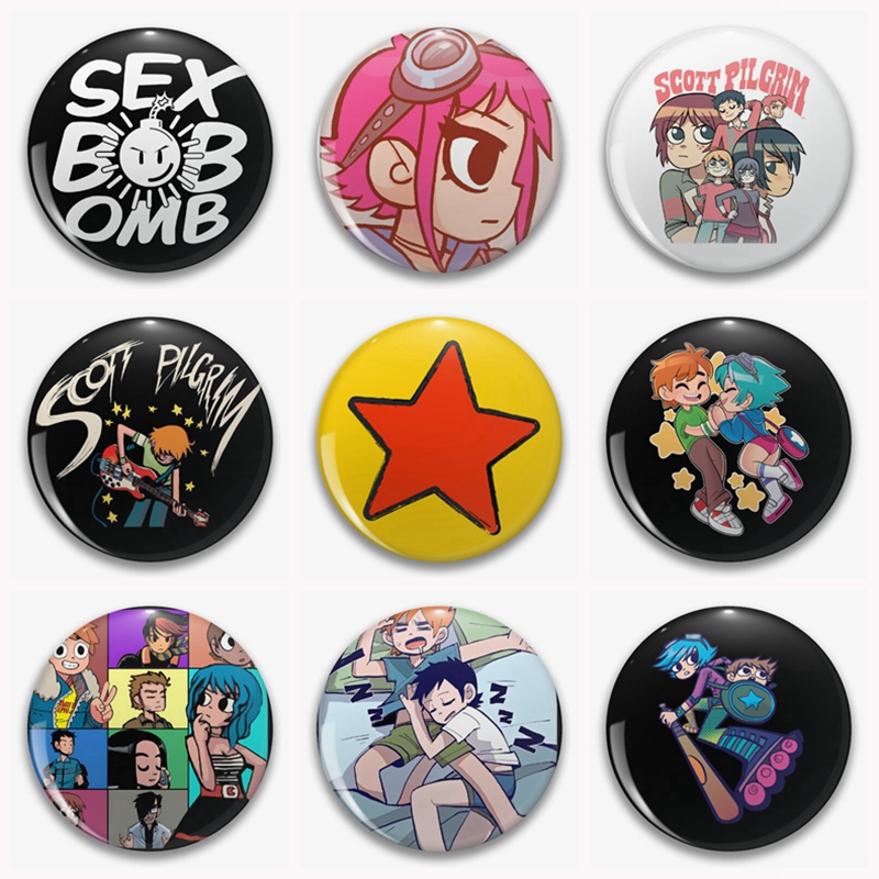 Pin Button Badge - 31 gaya Anime Scott Pilgrim Wallace