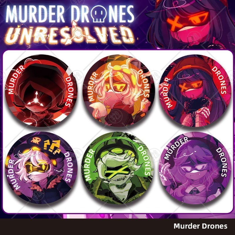 Pin Button Badge - Murder Drones Pin Bros Logam Dekoratif,