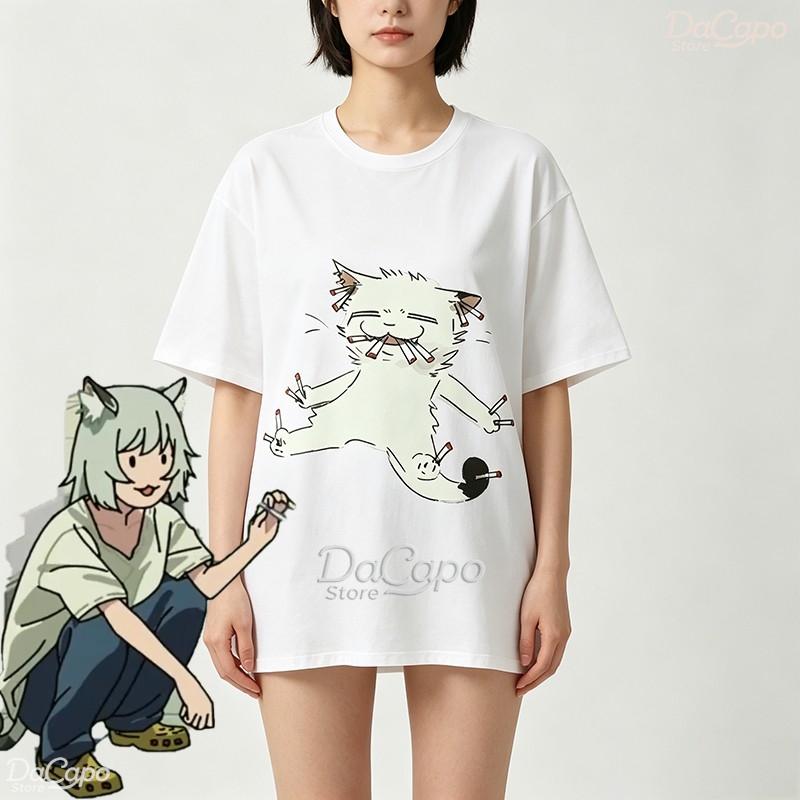 Anime Merchandise T-Shirts - Chainsmoker Cat Yaniko Satou Kaus Ita