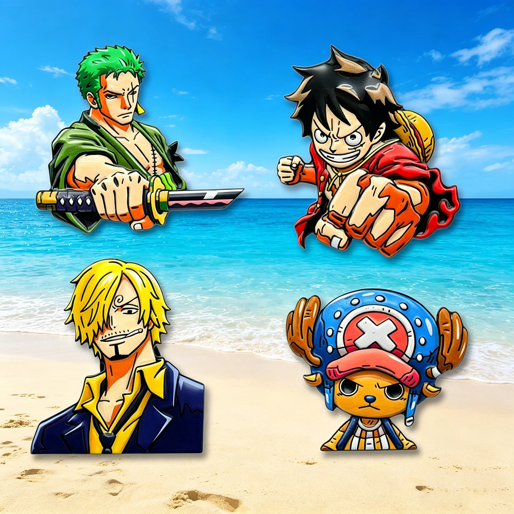 Anime One Piece Merchandise - 4 Buah Set Bros Karakter Kartun