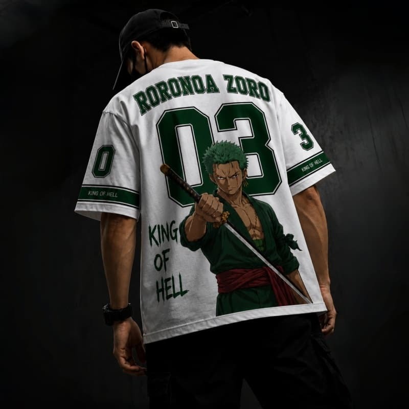 Anime Merchandise T-Shirts - Kaos Jersey Trendy One Piece Roronoa