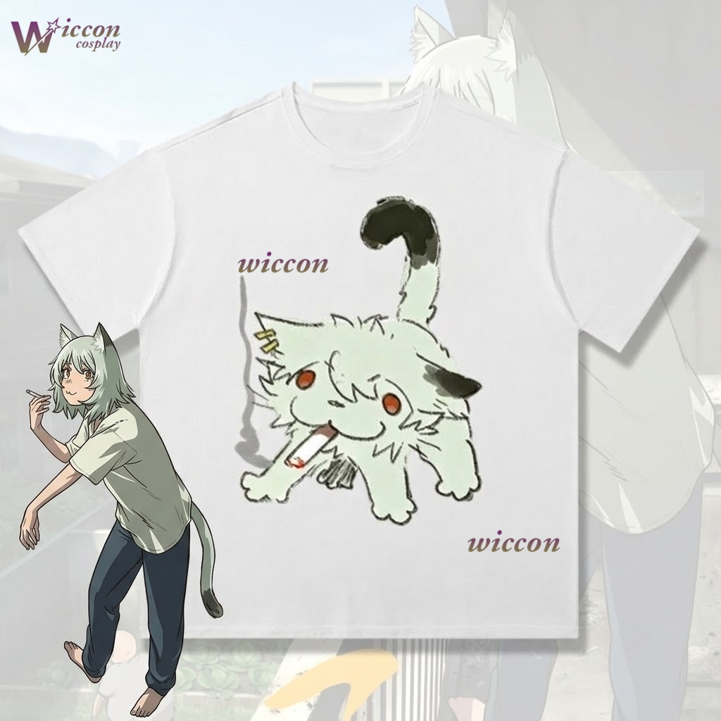 YesOk Chainsmoker Cat Yaniko S - Anime Merchandise T-Shirts ulasan dan harga